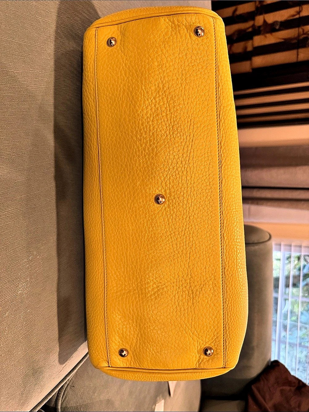 Like New Gucci Bamboo Tote Cellarius Leather Tote in Yellow - Picture 7 of 7